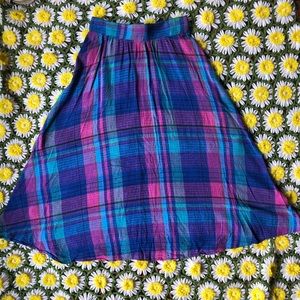 VINTAGE | colorful plaid skirt 💙